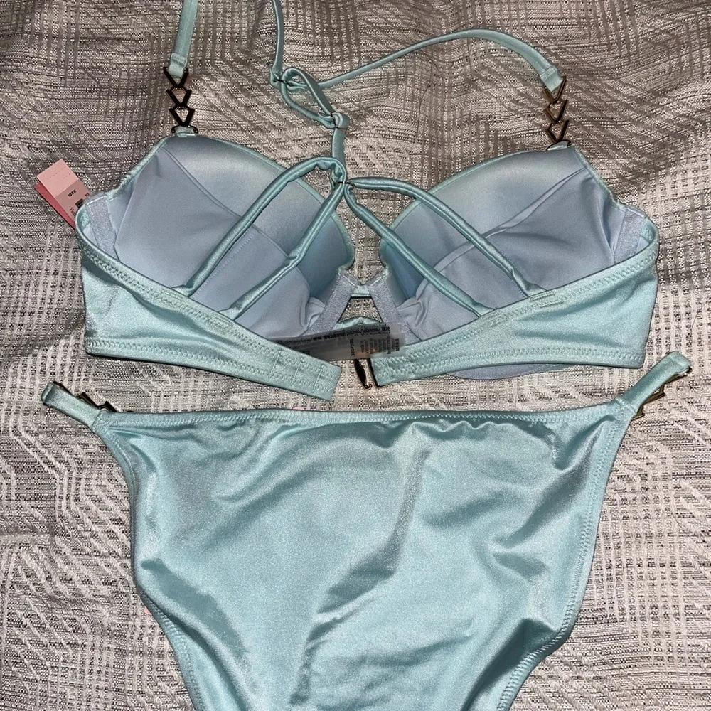 NWT Victoria’s Secret Light Blue Padded Bikini Set